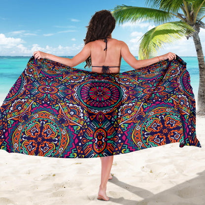 Boho Pattern Print Design 06 Sarong Pareo Wrap