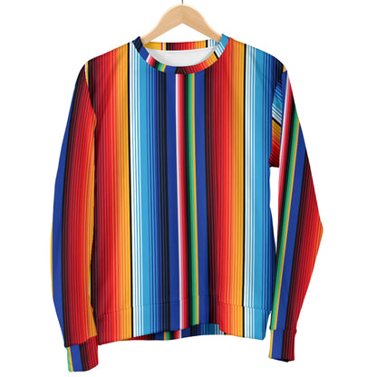 Mexican Blanket Stripe Print Pattern Men Long Sleeve Sweatshirt