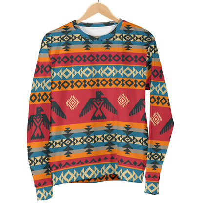 Eagles Native American Design Men Long Sleeve Sweatshirt