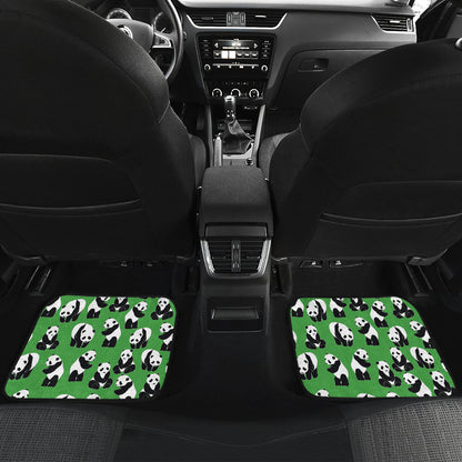 Panda Bear Pattern Themed Print Car Floor Mats Front Back