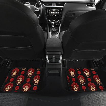 Day of the Dead Skull Girl Pattern Car Floor Mats Front Back