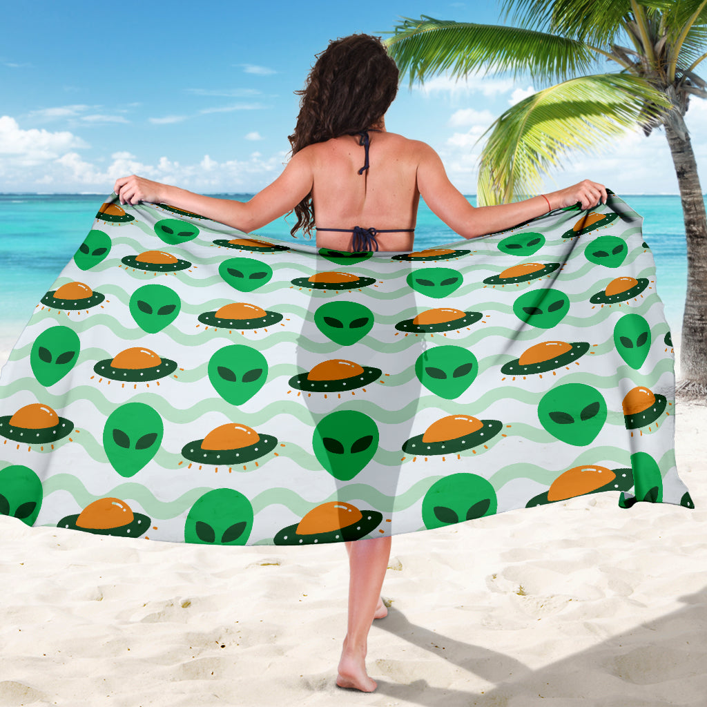 Alien UFO Pattern Print Design 04 Sarong Pareo Wrap