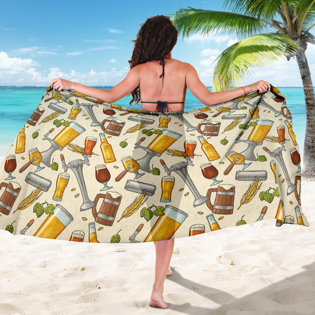 Beer Pattern Print Design 05 Sarong Pareo Wrap