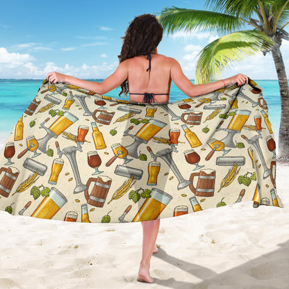 Beer Pattern Print Design 05 Sarong Pareo Wrap