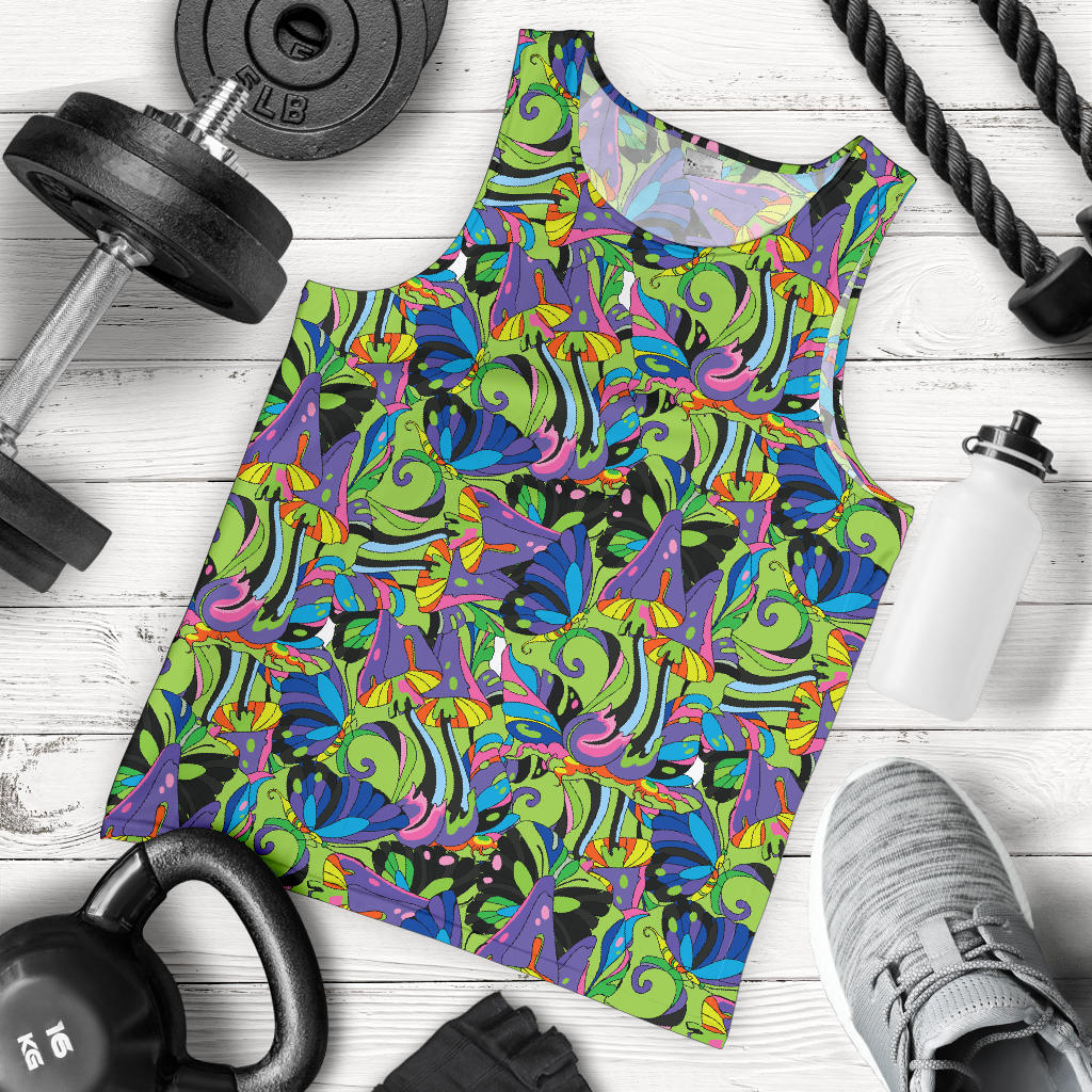 Psychedelic Trippy Mushroom Themed Men Tank Top