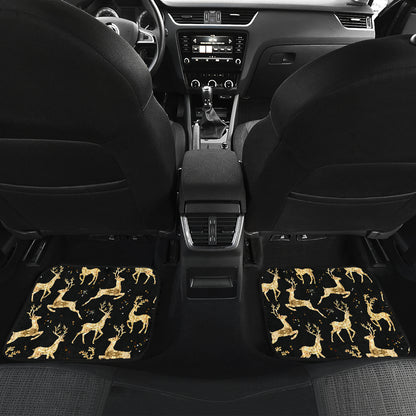 Deer Gold Pattern Car Floor Mats Front Back