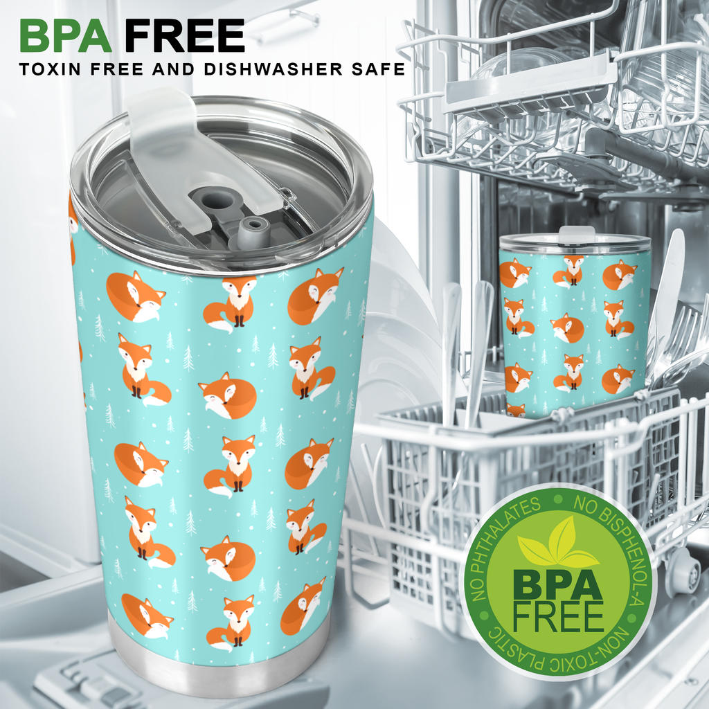 Fox Design Snow Print Pattern Tumbler