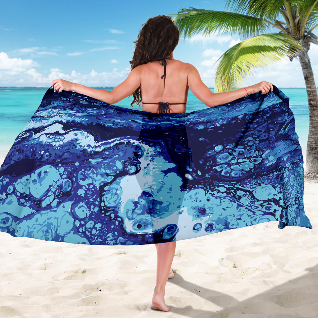 Ocean Liquid Pattern Print Design A03 Sarong Pareo Wrap