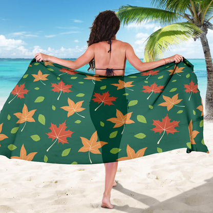 Maple Leaf Pattern Print Design 04 Sarong Pareo Wrap