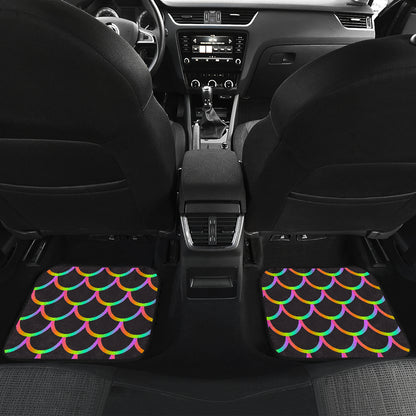 Mermaid Tail Rainbow Design Print Car Floor Mats Front Back