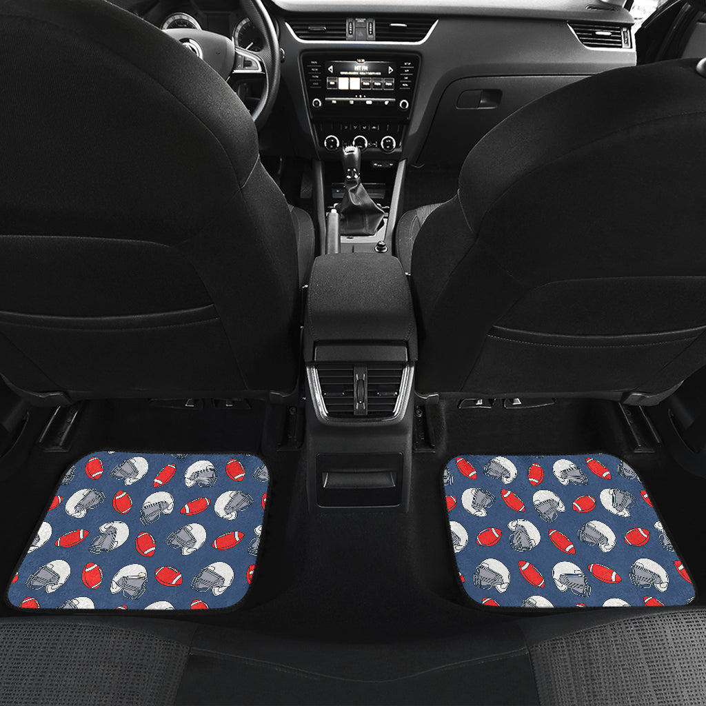 American Football Helmet Design Pattern Car Floor Mats Front Back