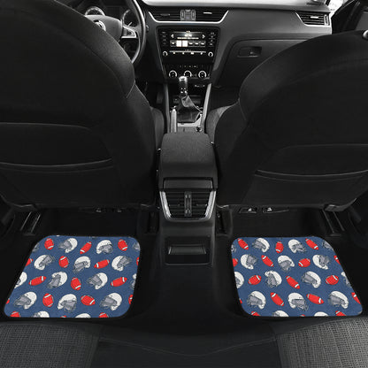 American Football Helmet Design Pattern Car Floor Mats Front Back