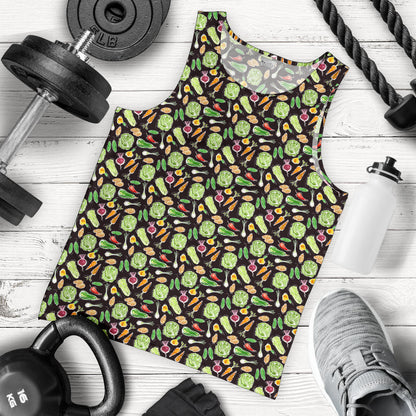 Vegan Draw Themed Design Print Men Tank Top