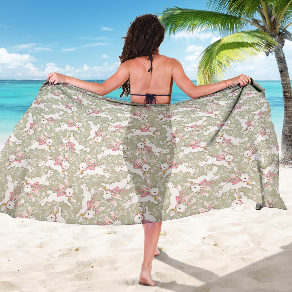 Bunny Pattern Print Design 06 Sarong Pareo Wrap
