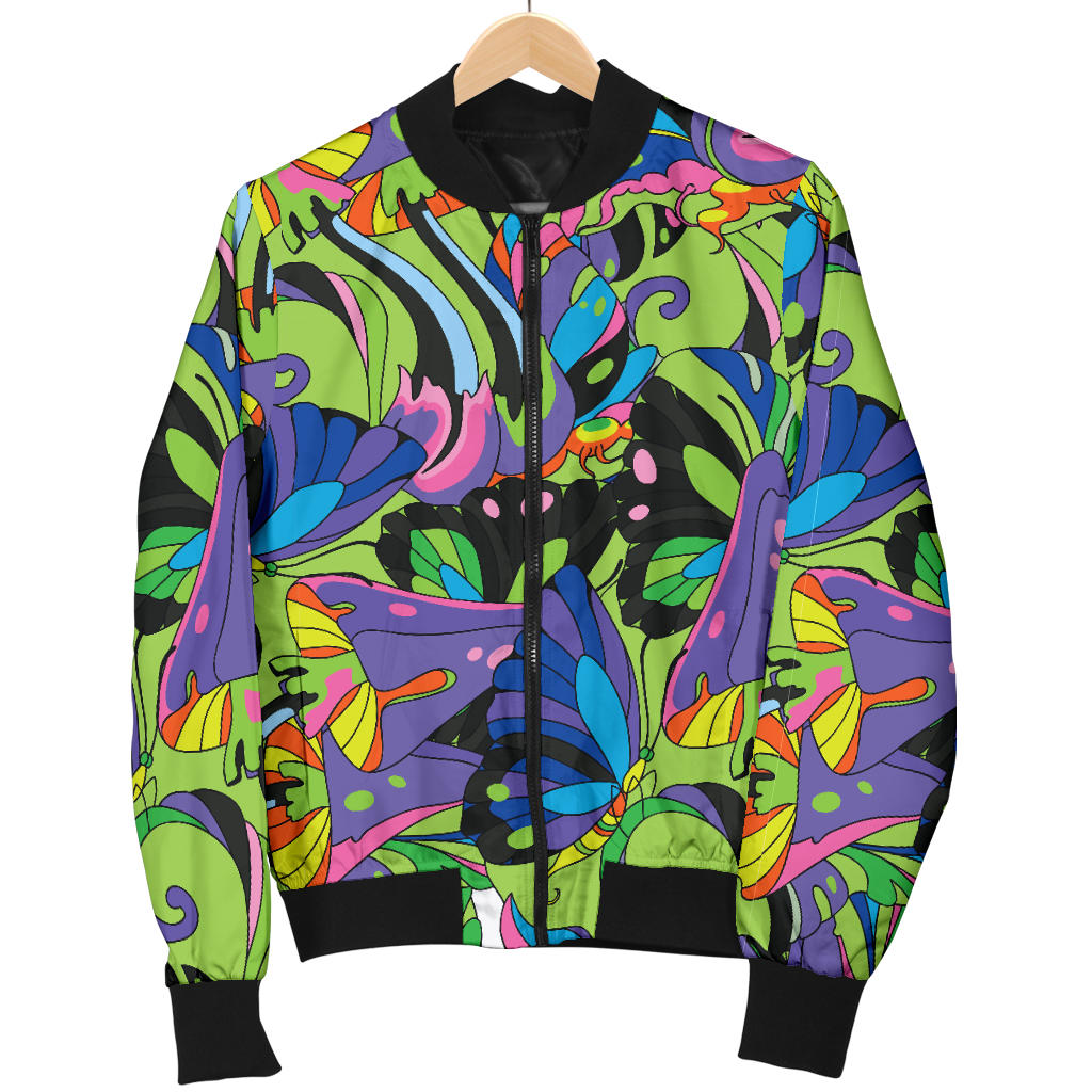 Psychedelic Trippy Mushroom Themed Men Bomber Jacket