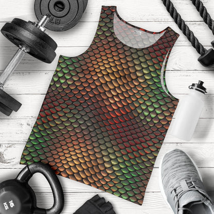 Snake Skin Colorful Print Men Tank Top