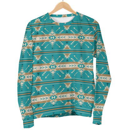 Southwest Native Design Themed Print Men Long Sleeve Sweatshirt