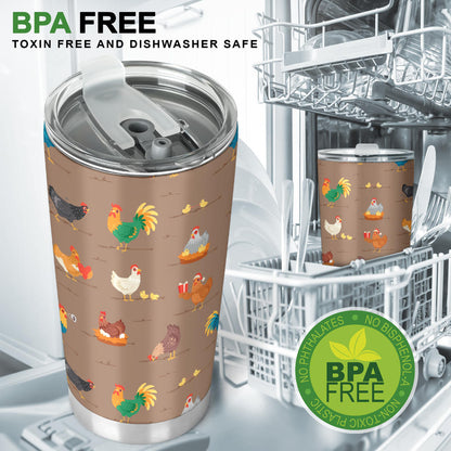 Chicken Happy Print Pattern Tumbler