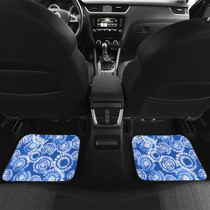 Tie Dye Blue Design Print Car Floor Mats Front Back