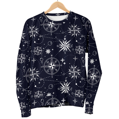 Nautical Sky Design Themed Print Women Long Sleeve Sweatshirt