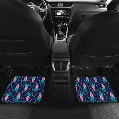 Mermaid Girl Cute Design Print Car Floor Mats Front Back