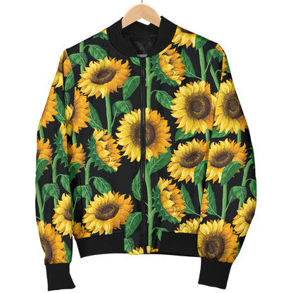Sunflower Realistic Print Pattern Men Bomber Jacket