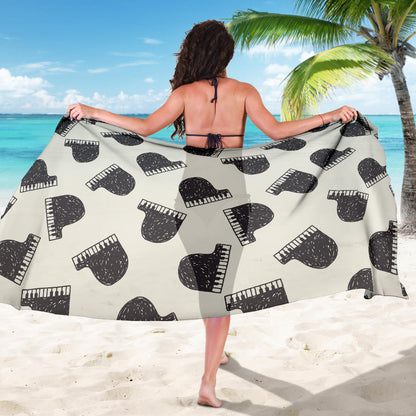 Piano Pattern Print Design 04 Sarong Pareo Wrap