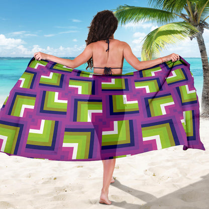 Optical illusion Pattern Print Design A05 Sarong Pareo Wrap