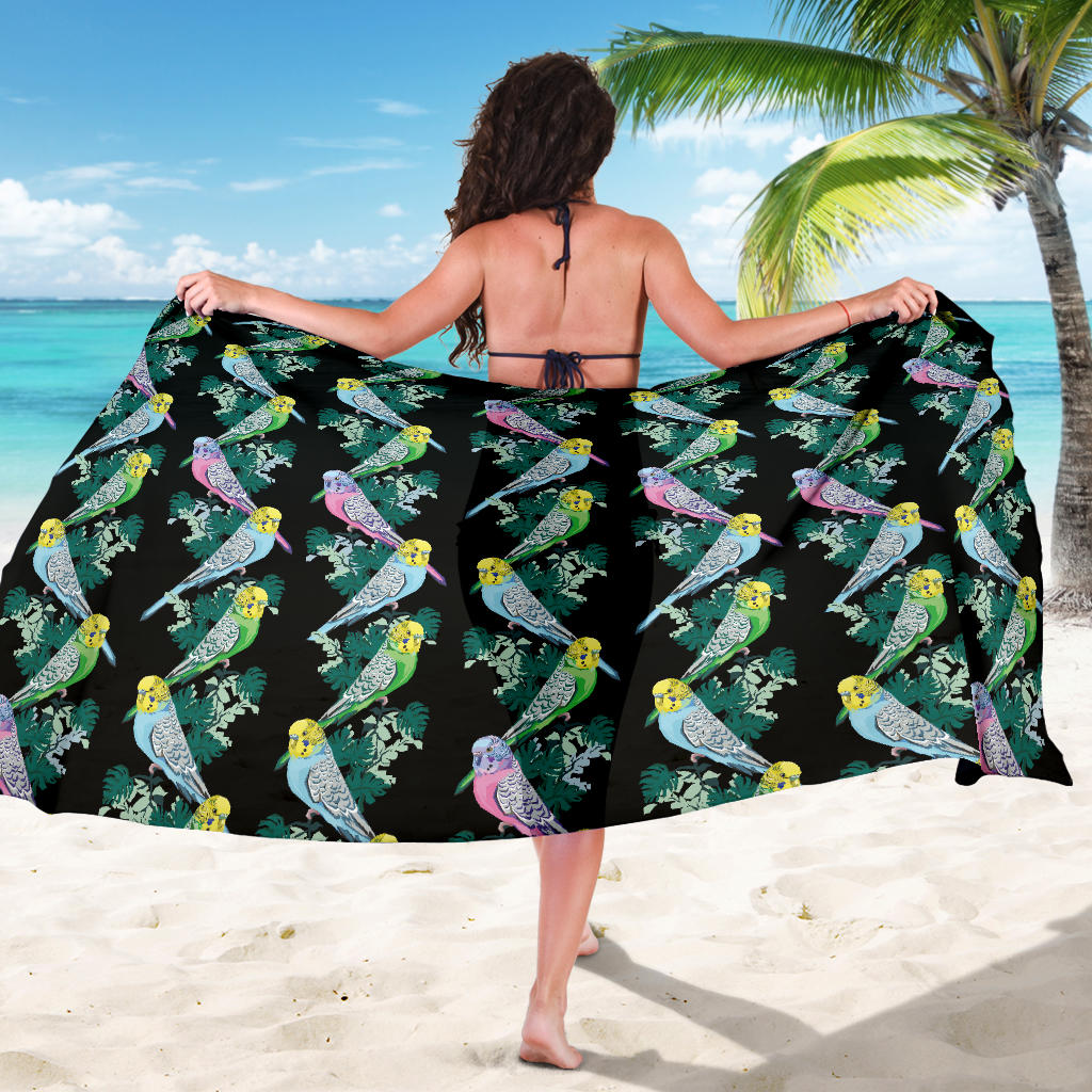 Budgerigar Pattern Print Design 03 Sarong Pareo Wrap