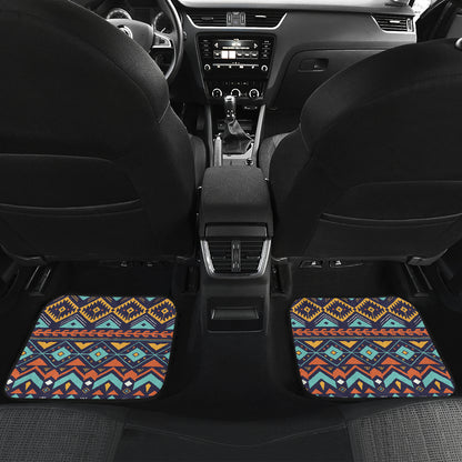 Aztec Style Print Pattern Car Floor Mats Front Back
