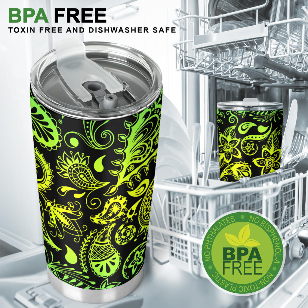 Paisley Green Design Print Tumbler