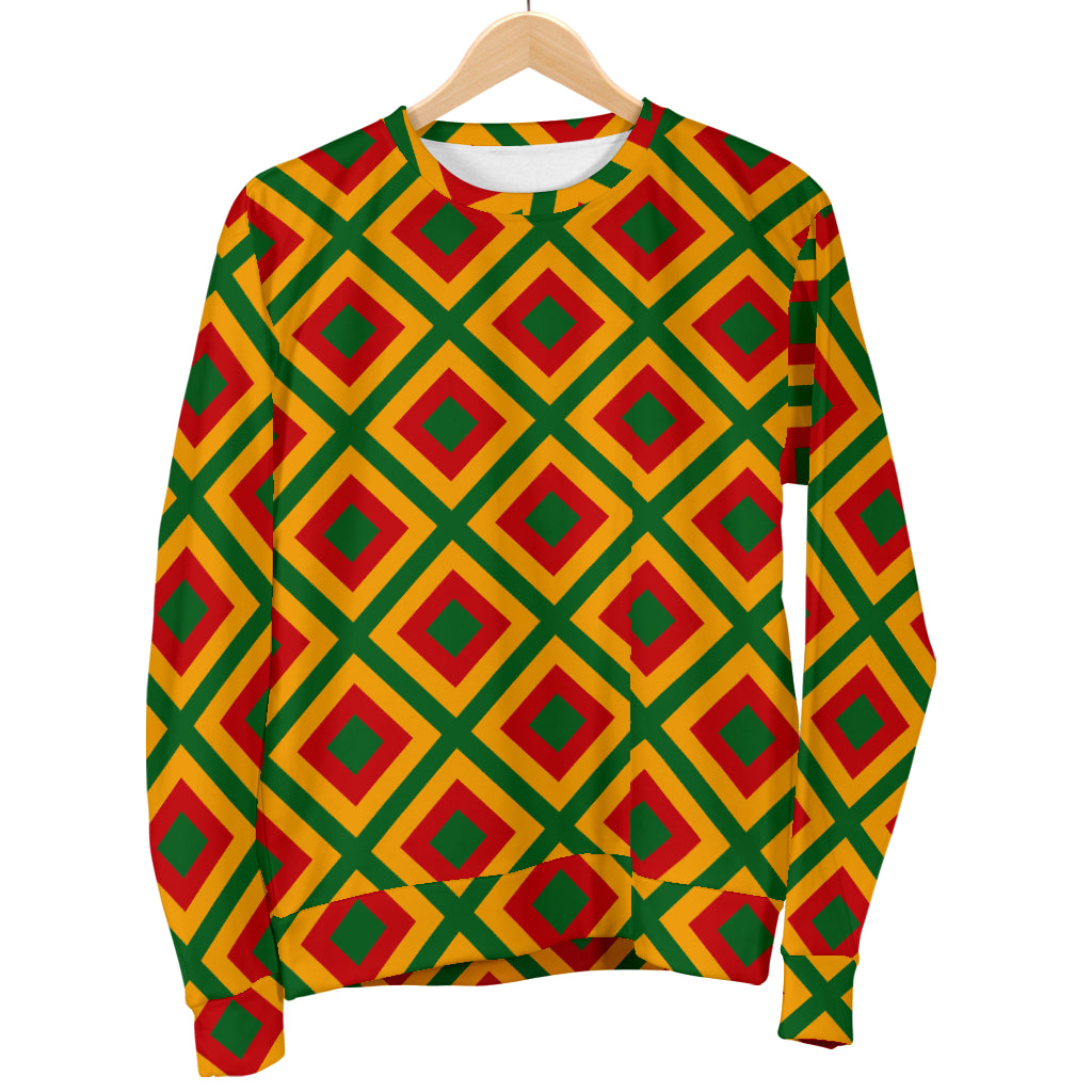 Rasta Reggae Color Cross Men Long Sleeve Sweatshirt