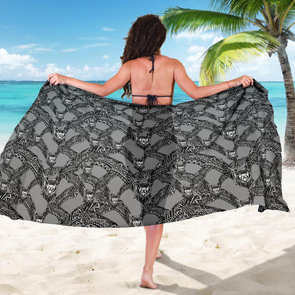 Bat Pattern Print Design 04 Sarong Pareo Wrap