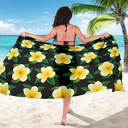 Plumeria Pattern Print Design A03 Sarong Pareo Wrap