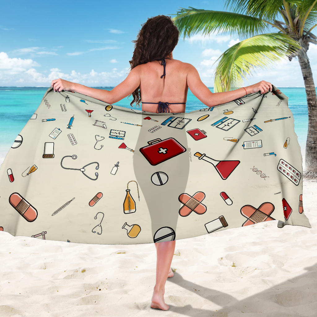 Nurse Pattern Print Design A04 Sarong Pareo Wrap
