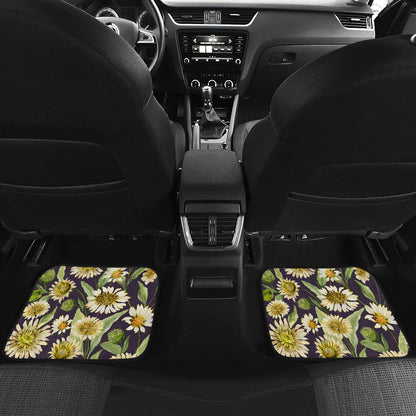 Daisy Vintage Print Pattern Car Floor Mats Front Back