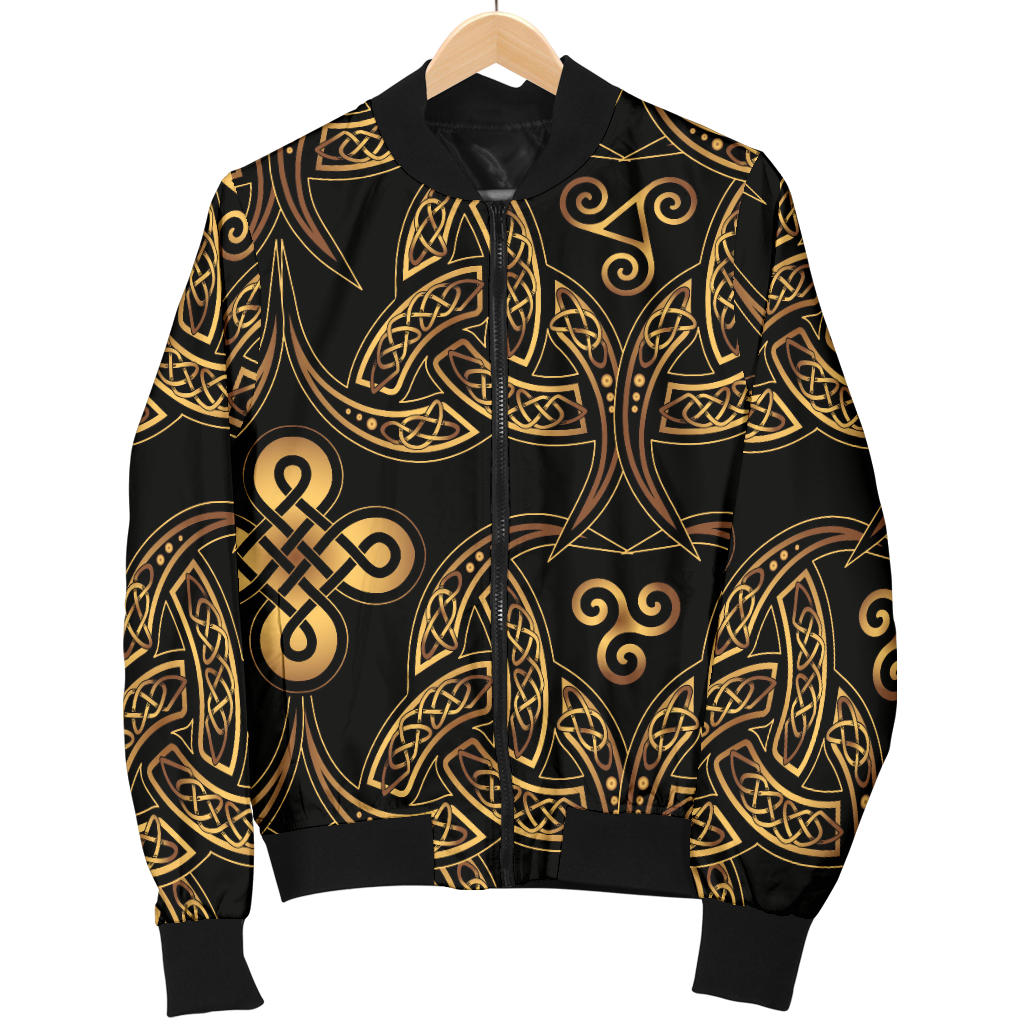 Celtic Knot Gold Design Men Bomber Jacket