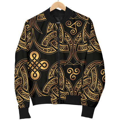 Celtic Knot Gold Design Men Bomber Jacket