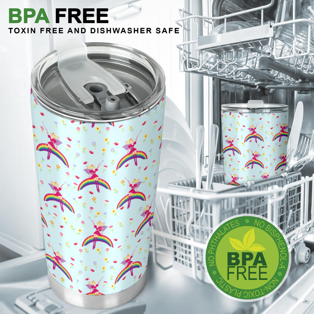 Fairy with Rainbow Print Pattern Tumbler