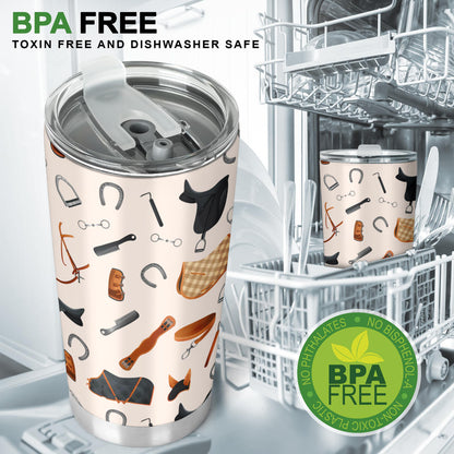 Equestrian Equipment Print Pattern Tumbler