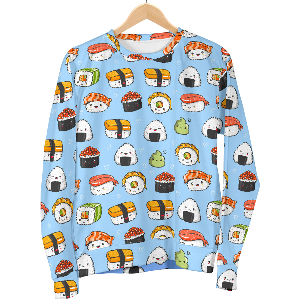 Sushi Cartoon Design Men Long Sleeve Sweatshirt