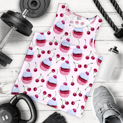 Cherry Cupcake Pink Pattern Men Tank Top