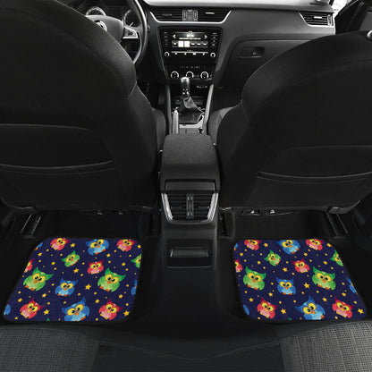 Owl with Star Themed Design Print Car Floor Mats Front Back