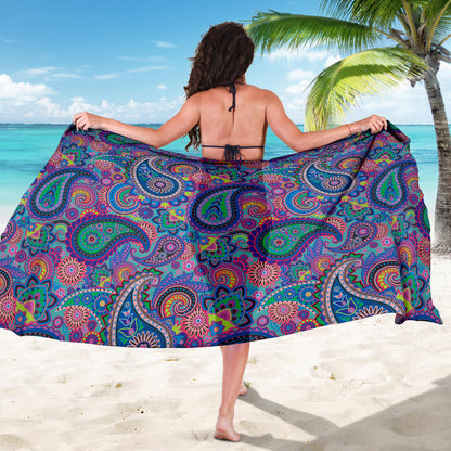 Paisley Colorful Pattern Print Design A02 Sarong Pareo Wrap