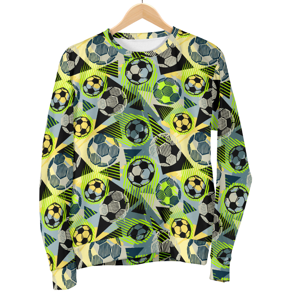 Soccer Ball Themed Print Pattern Men Long Sleeve Sweatshirt