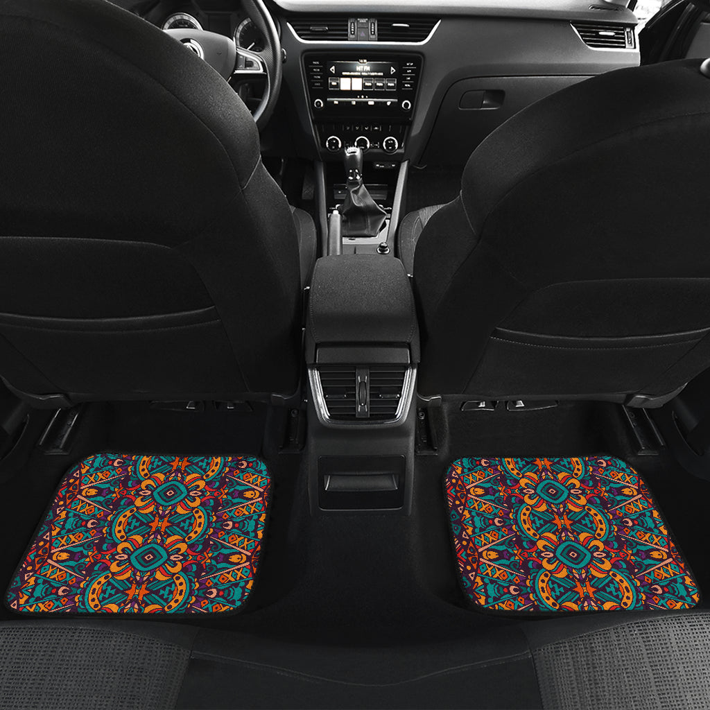 Ethnic Style Print Pattern Car Floor Mats Front Back