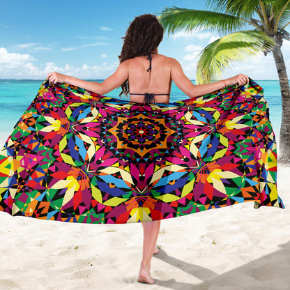 Kaleidoscope Pattern Print Design 02 Sarong Pareo Wrap