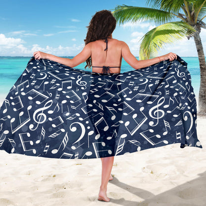 Music note Pattern Print Design A02 Sarong Pareo Wrap