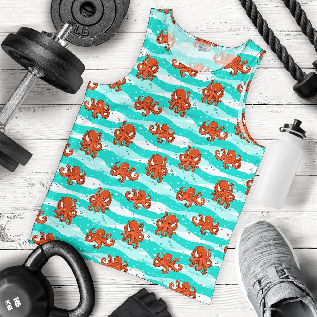 Octopus Cute Design Print Themed Men Tank Top