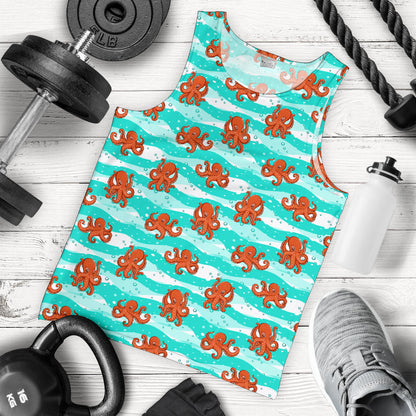 Octopus Cute Design Print Themed Men Tank Top